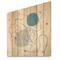 Designart - Butterfly One Line Drawing On Cubism Shapes II - Modern Print on Natural Pine Wood